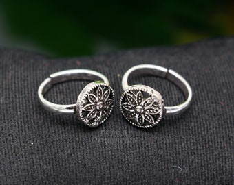 925 sterling silver handmade unique classical floral design vintage tribal ethnic toe ring best brides gifting jewelry ytr72