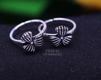 925 sterling silver handmade fabulous flower design toe ring band tribal belly dance vintage style ethnic tribal brides jewelry ytr63