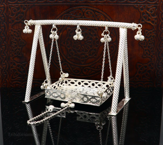 Sterling Silver Handmade Laddu Gopala Jhula Baby Krishna Swing Child Krishna Palana Silver Jhula Laddu Gopal Jhula Silver Article Su383 Etsy