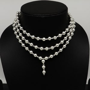 925 sterling silver stunning plain beads chain japp mala 108 beads japp chain 39 inches chanting chain meditation chain necklace ch110