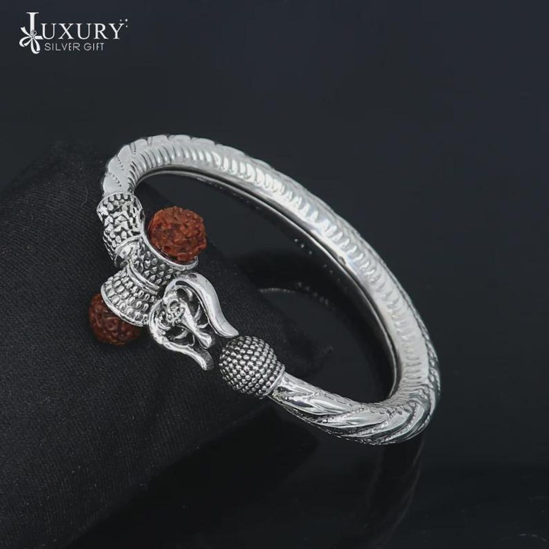 Buy 925 Sterling Silver Trident/trishul Bangle Kada for Both