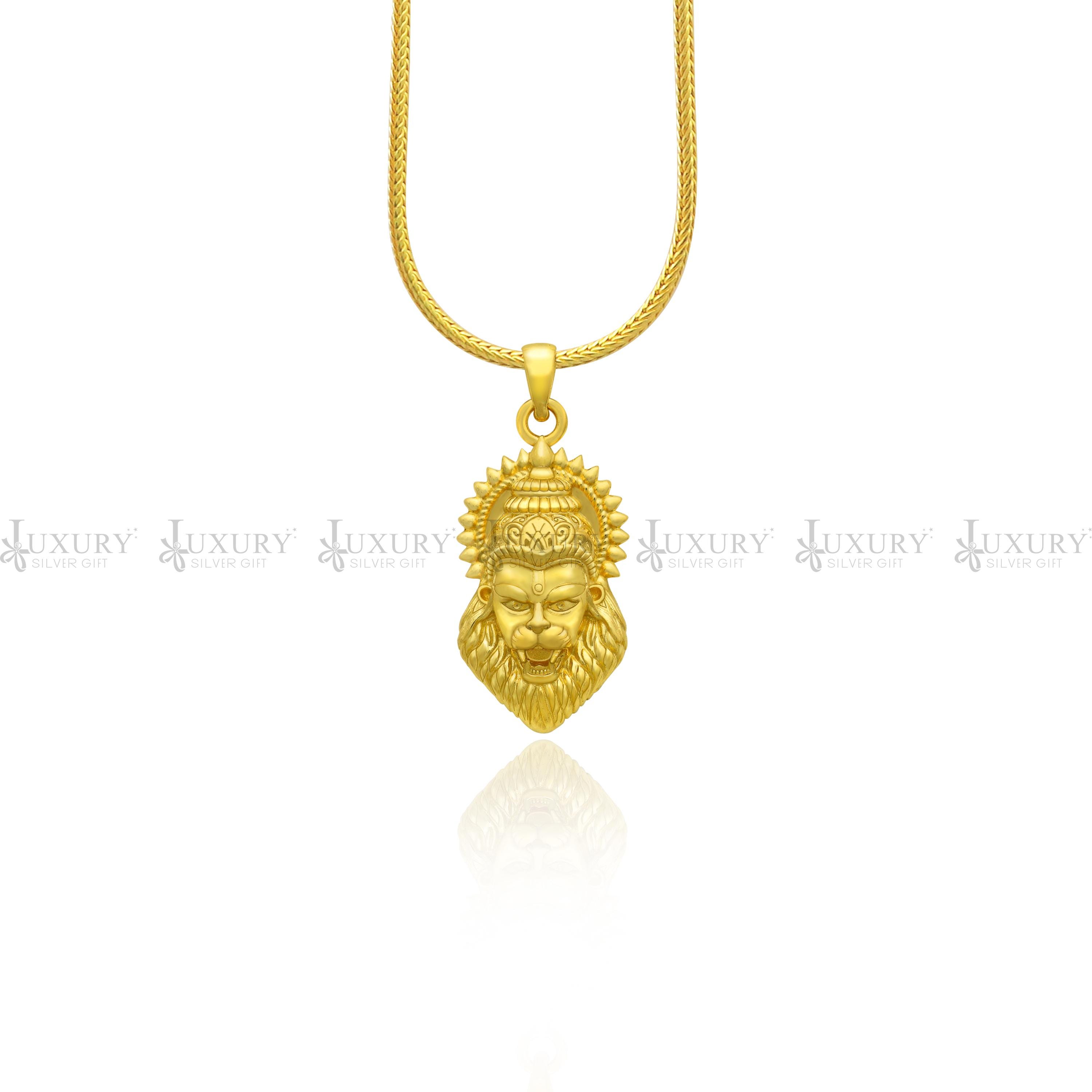 Buy 925 Sterling Silver Gold Polished Lord Vishnu Narsimha Divine