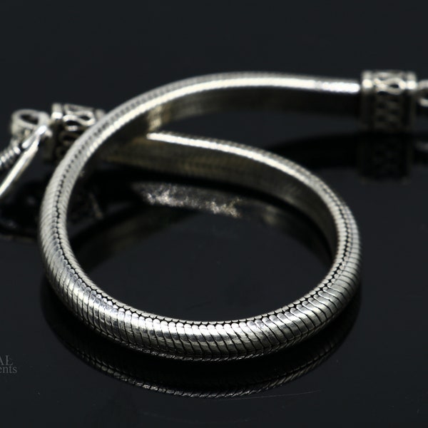 5.5mm 925 argent sterling bracelet de chaîne de serpent fait à la main, bracelet de chaîne en forme de D, bracelet de chaîne de serpent demi-rond bijoux élégants sbr261