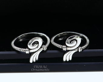 Anillos para dedos de plata de ley 925 hechos a mano de estilo único y aspecto antiguo. Las mejores joyas de boda para novias, joyería étnica tribal ytr18