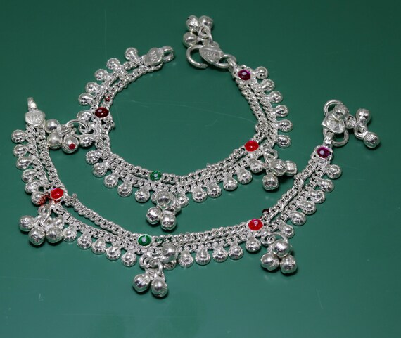 6" solid silver Vintage design double chain custo… - image 7