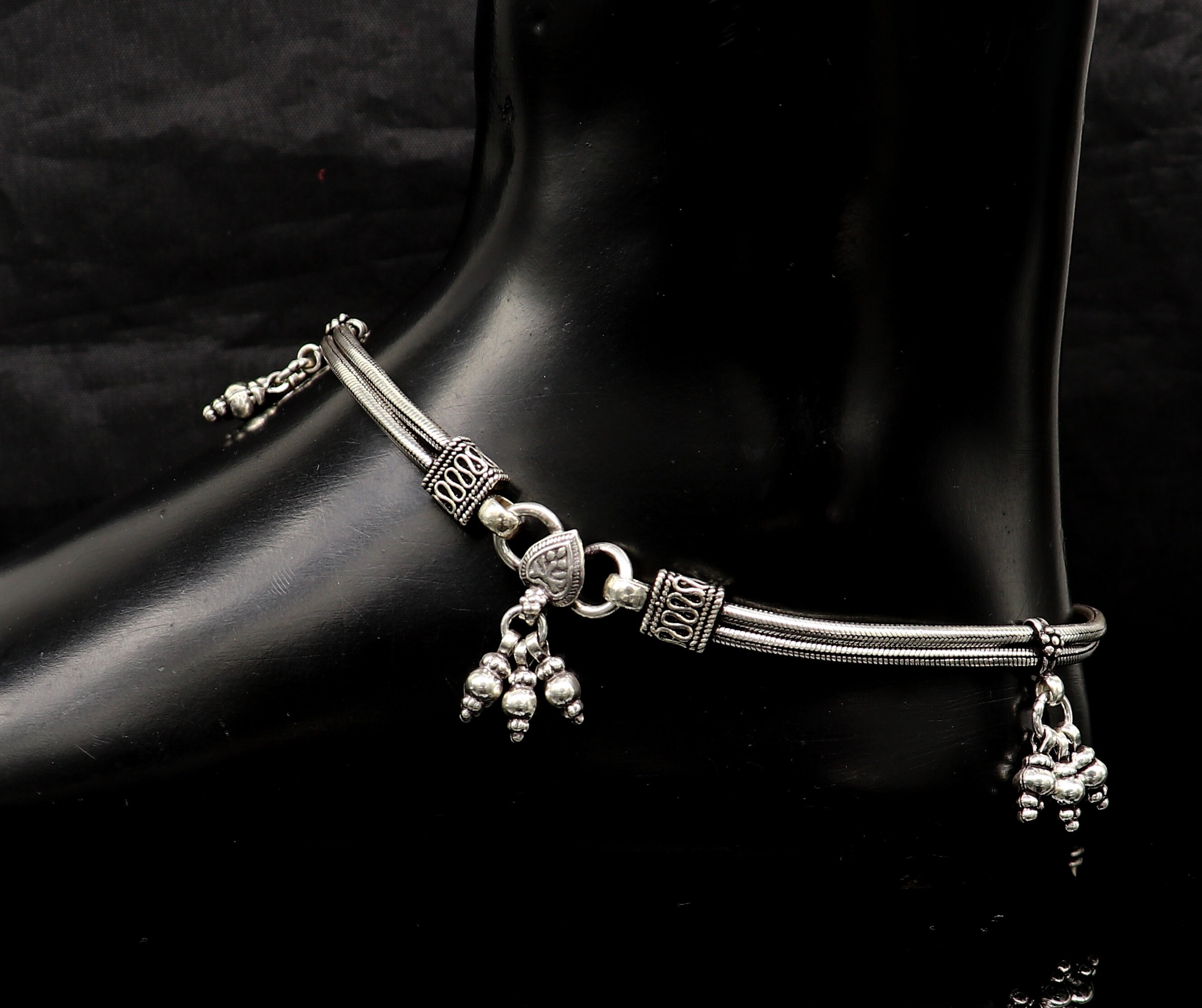 925 Sterling Silver Two Line/layer Snake Chain Ankle
