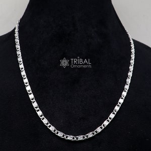 20&quot; 3.5 MM 925 sterling silver handmade solid fancy stylish silver chain necklace nawabi chain best gifting jewelry from India ch226