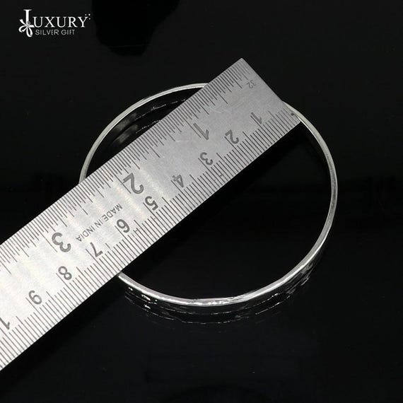 Solid Flat Plain Design 925 Sterling Silver Shiny Bright