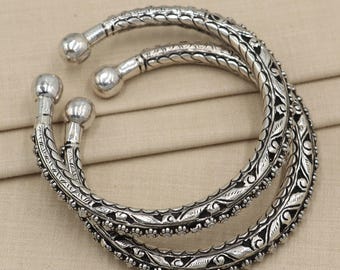 925 sterling silver vintage ethnic chitai work customized foot ankle kada bracelet jewelry nsfk148