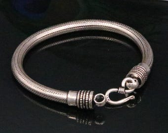 6 bis 8,5 '' Zoll 5 mm Erstaunlich maßgeschneiderte Vintage-Stil Schlange Kette 925 Sterling Silber Armband Unisex Tribal Schmuck sbr74 handgefertigt