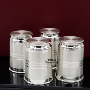 999 pure fine silver handmade water milk cup tumbler, all sizes silver tumbler, silver baby food dining flask, silver utensils gift sv262 image 8
