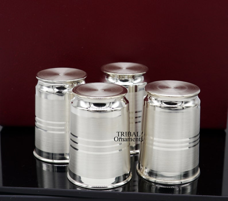 999 pure fine silver handmade water milk cup tumbler, all sizes silver tumbler, silver baby food dining flask, silver utensils gift sv262 image 8