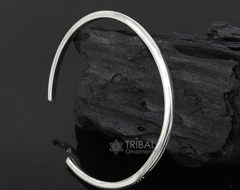 Solid 2.5 mm 925 sterling silver plain design modern trendy cuff kada bracelet best gifting unisex bangle kada cuff166