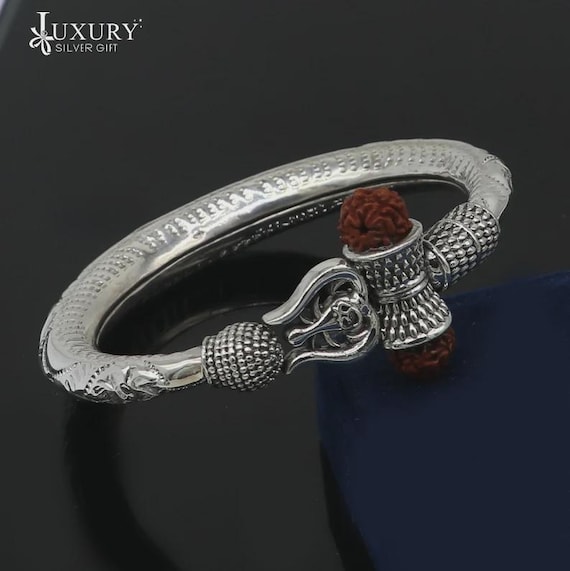 925 Sterling Silver Trident/trishul Bangle Kada for Both Girl's or