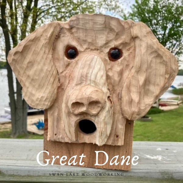 Great Dane/floppy ears -Birdhouse