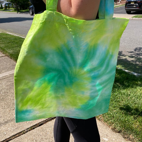 Tie Dye Spiral Tote Bag; 2-4 Colors