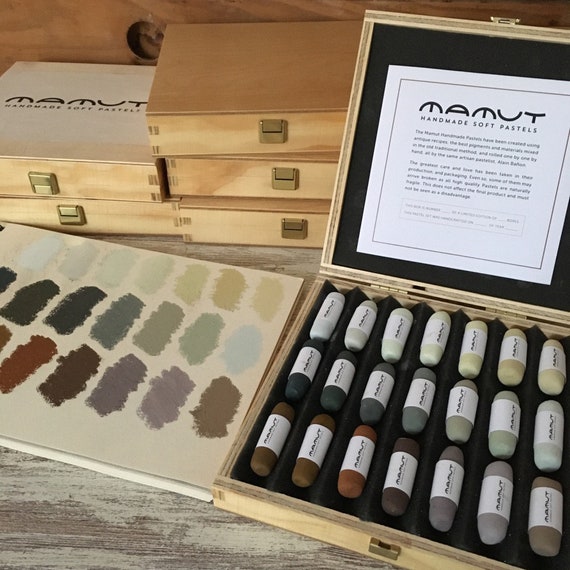 Baby Mamut Handmade Soft Pastels: Green Stones, Landscape Set of 21