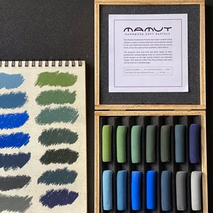 NEW Big Mamut Handmade soft pastel set, #20 Green and Blue