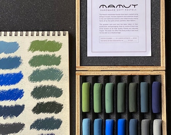 NEW Big Mamut Handmade soft pastel set, #20 Green and Blue
