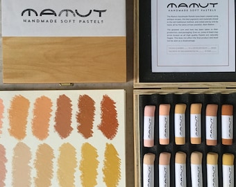 New Big Mamut Set #2, Handmade Soft Pastels. "Ochres and Jaunes"
