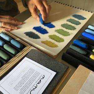 NEW- Set of 12 Soft Pastels, Handmade Baby Mamut pastel set -1a