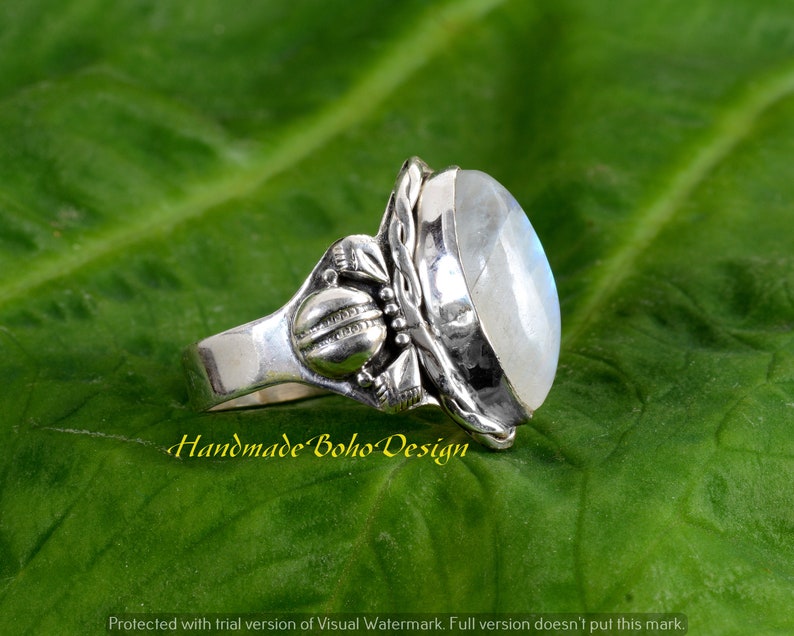 Moonstone Ring,Silver Ring,Handmade Ring,Unique Ring,Boho Ring,Anniversary Ring,Wedding Ring,Vintage Ring,Gift Ring,Gift For Her,Women Ring