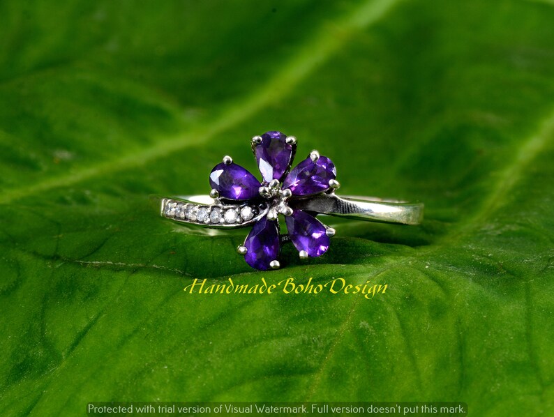 Amethyst Ring,Silver ring,Handmade Ring,Unique Ring,Boho Ring,Anniversary Ring,Wedding Ring,Vintage Ring,Gift Ring,Gift For Her,Women Ring