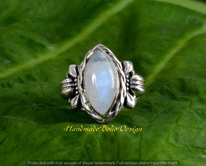 Moonstone Ring,Silver Ring,Handmade Ring,Unique Ring,Boho Ring,Anniversary Ring,Wedding Ring,Vintage Ring,Gift Ring,Gift For Her,Women Ring