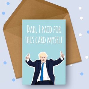 Divertida tarjeta del Día del Padre con Boris Político, tamaño A5