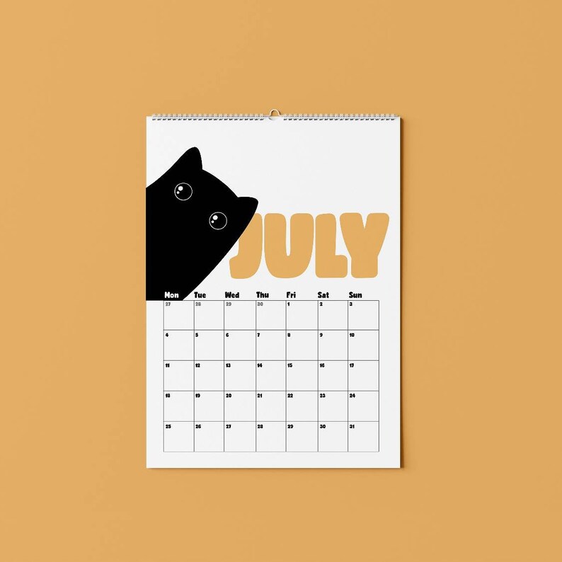 Black Cat Calendar 2022 | Etsy