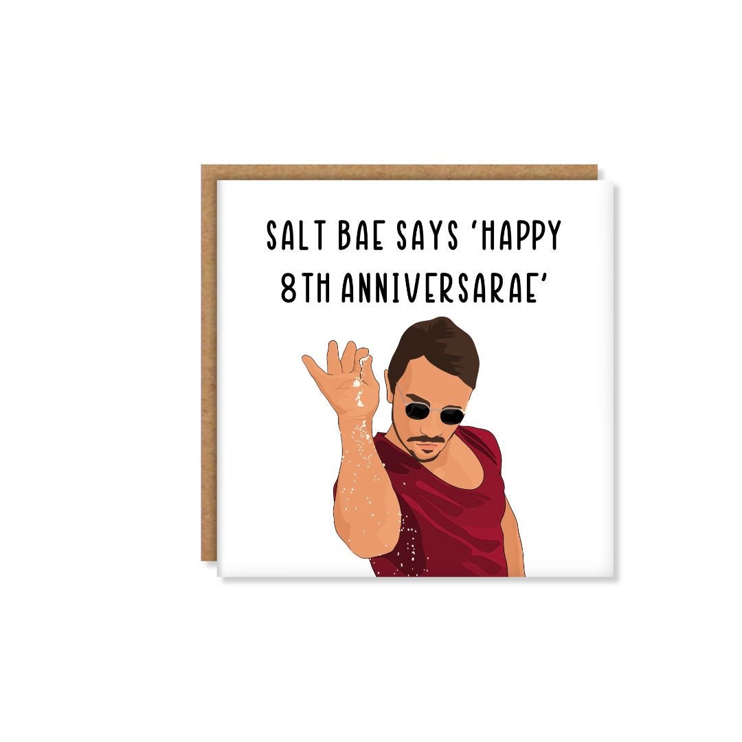 Lustige Jahrestagskarte Zum 8. – „Happy Salt Anniversary!“, 120x170 Mm, Recycelbar