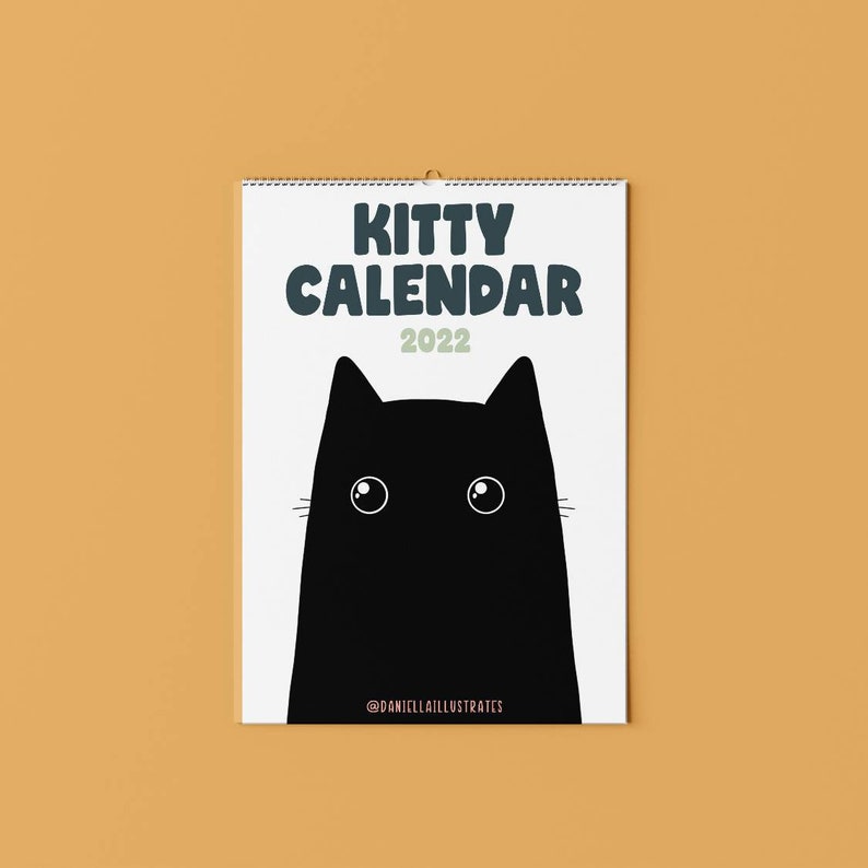 Black Cat Calendar 2022 | Etsy