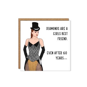 60º aniversário, cartão de aniversário de diamante