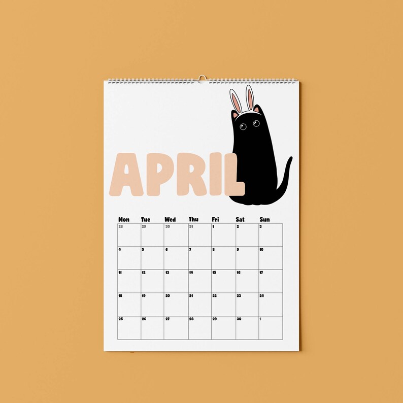 Black Cat Calendar 2022 | Etsy