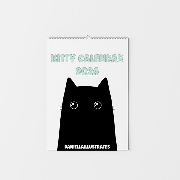 Black Cat Calendar 2024, A4