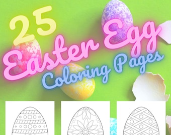 Color Your Own Easter Egg Coloring Page Digital/Instant Download - 25 Different Designs