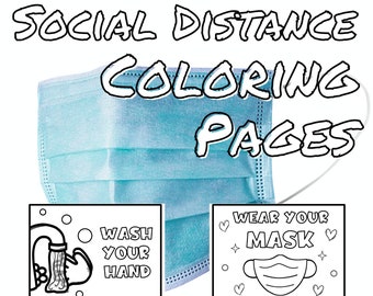 Social Distancing Coloring Pages