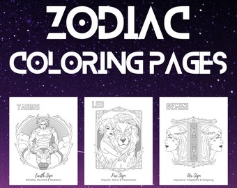 Zodiac Themed Coloring Pages for Each Astorological Sign