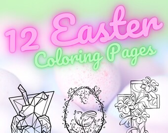 Easter Coloring Page Digital/Instant Download - 12 Different Designs