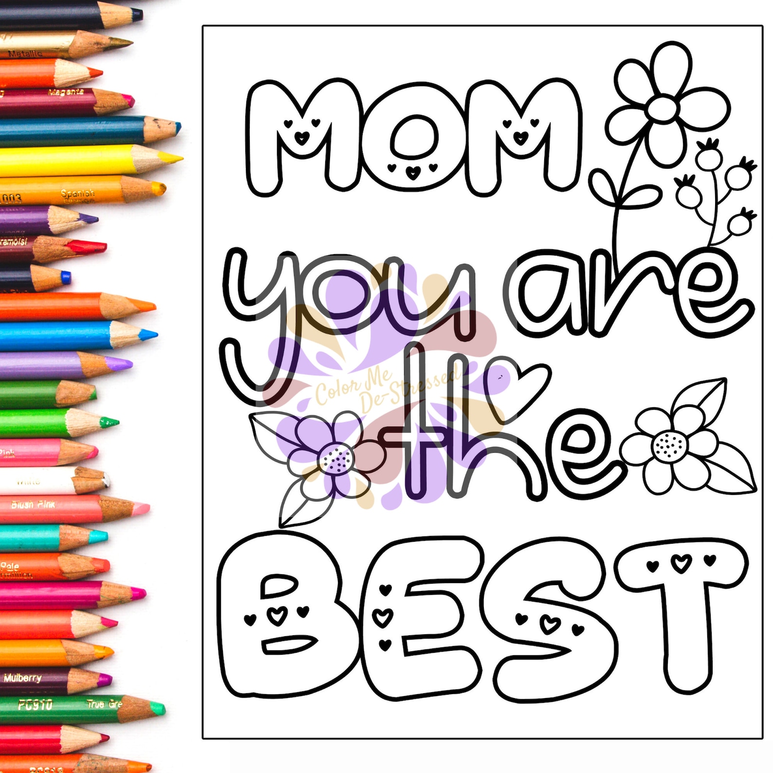 Mother's Day Coloring Pages 6 Pages | Etsy