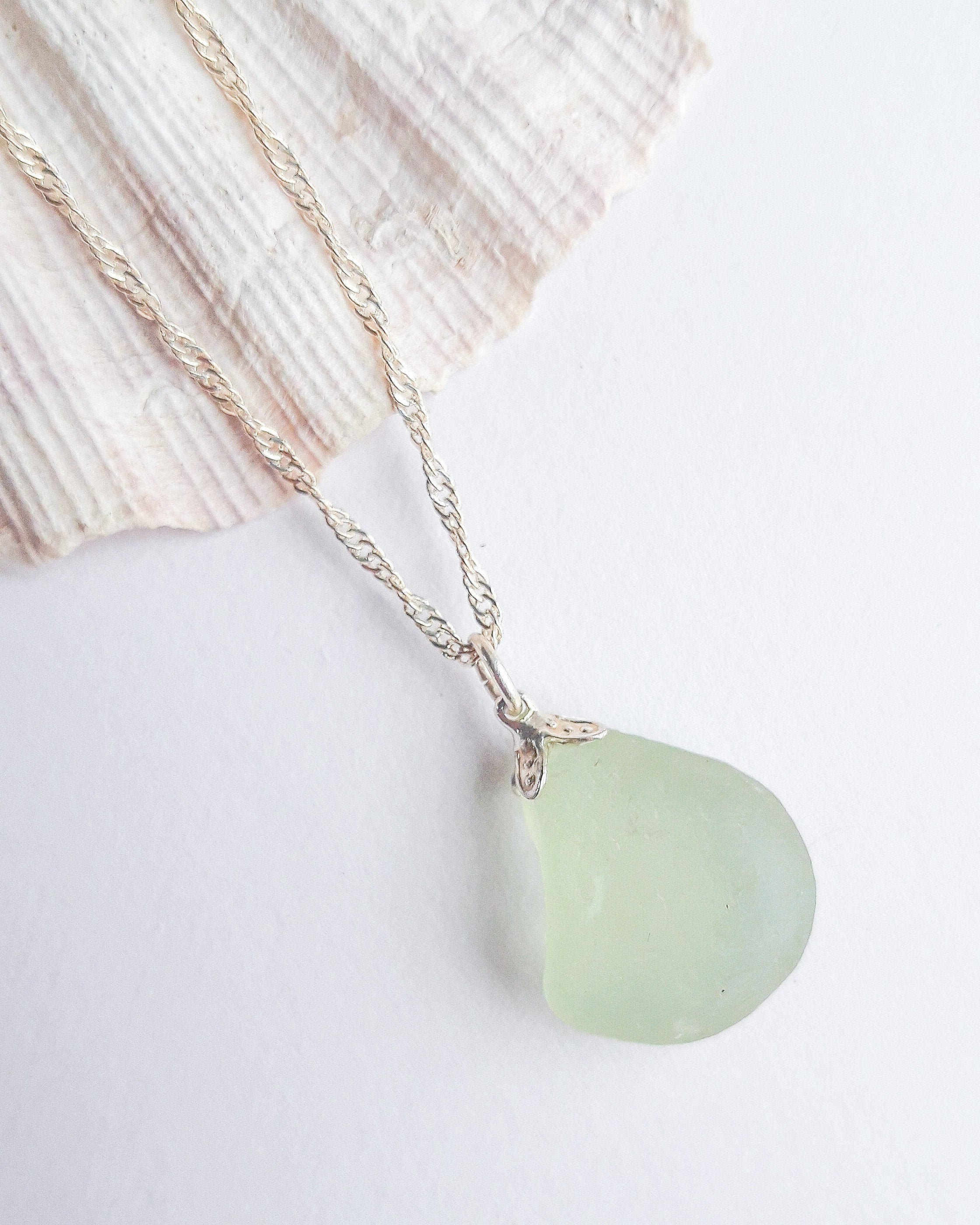 Seafoam Grünes Seeglas Halskette | Etsy