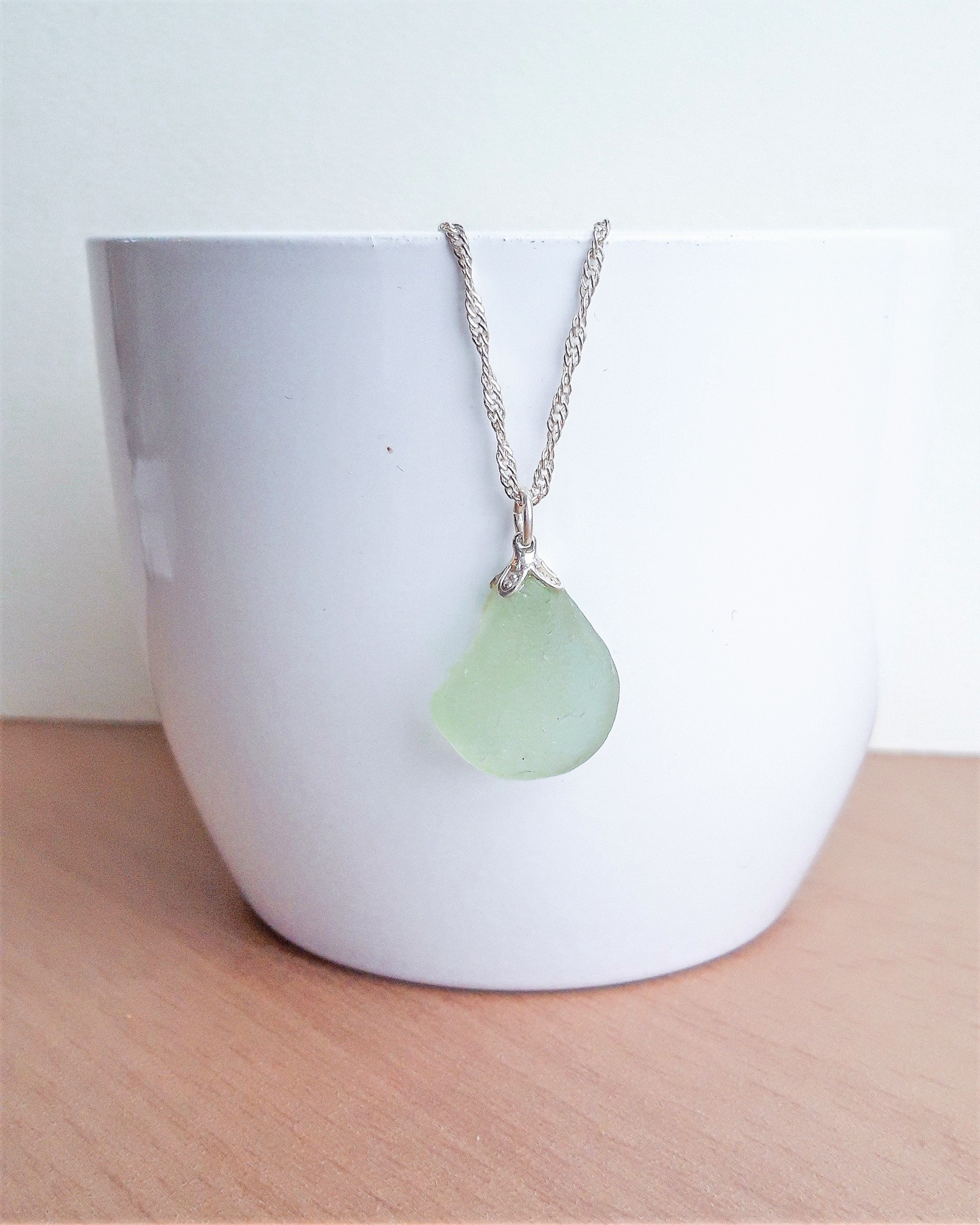 Seafoam Grünes Seeglas Halskette | Etsy