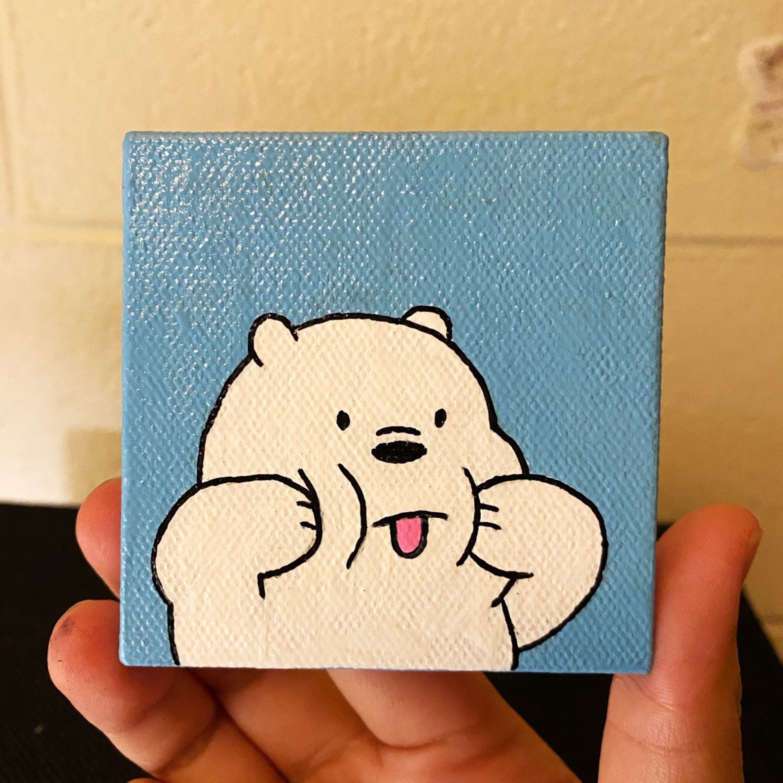 Ice Bear Painting We Bare Bears Painting Baby Ice Bear We Etsy