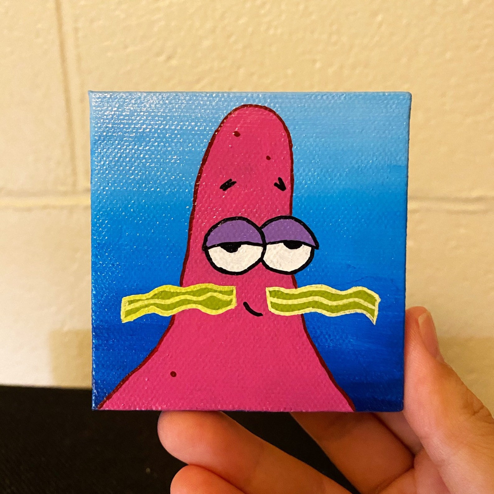 Patrick Star painting Spongebob Squarepants mini canvas | Etsy