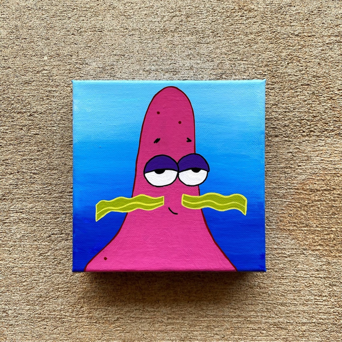 Patrick Star painting Spongebob Squarepants mini canvas | Etsy