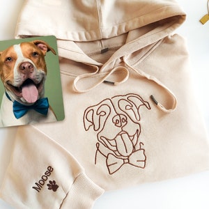 Personalisierter HundeHoodie, personalisiertes einzeiliges Haustier-Sweatshirt, Hundemama-Pullover, Unisex gestickter Hoodie, individuelle Geschenke für Hundeliebhaber Bild 1