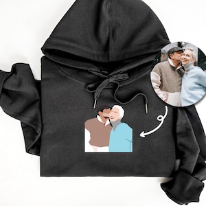 Custom Print Portrait Hoodie,Animated art photo Sweatshirt,Portrait Sweatshirt,Custom Pet Face Hoodie,Cat Portrait Crewneck, Valentines Gift
