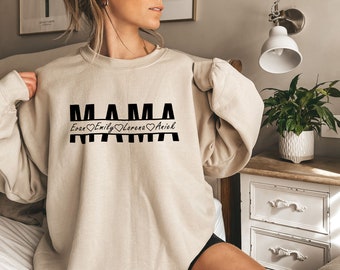 Custom Mama Sweatshirt with Kid Name,Customised Mum Gifts,Sweatshirt women trendy,Personalized Gifts