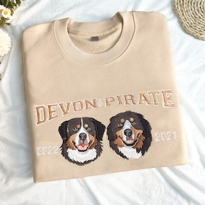 Custom Dog  Hoodie Embroidered Dog Name, Personalized Pet Face Sweatshirt from Your Photo, Varsity Sweatshirt,Gifts for Dog Lover