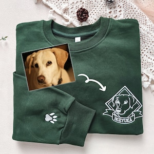 Custom Dog From Your Photo Embroidered Sweatshirt,Personalized Pet Face Embroidered Hoodie,custom pet portrait,Custom Gift
